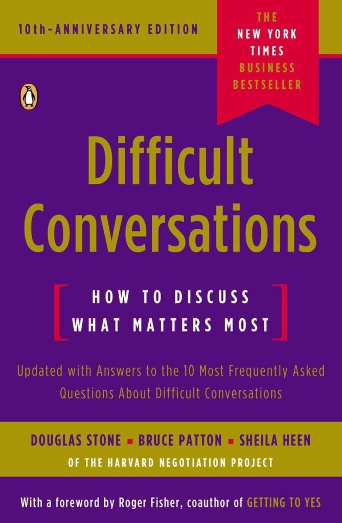 Cover of "Difficult Conversations", a novel that covers effective strategies to handle confrontation
